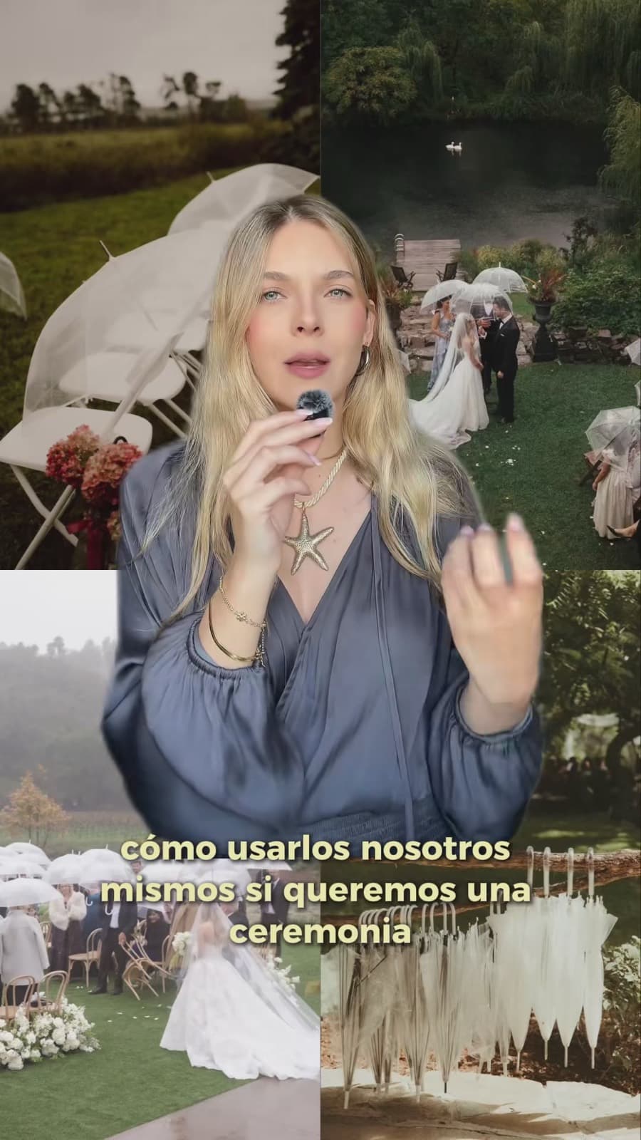Fotograma del vídeo: ceremonias bajo la lluvia con paraguas transparentes